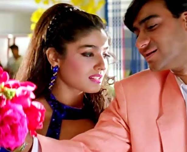 Ajay Devgan and Raveena Tandon